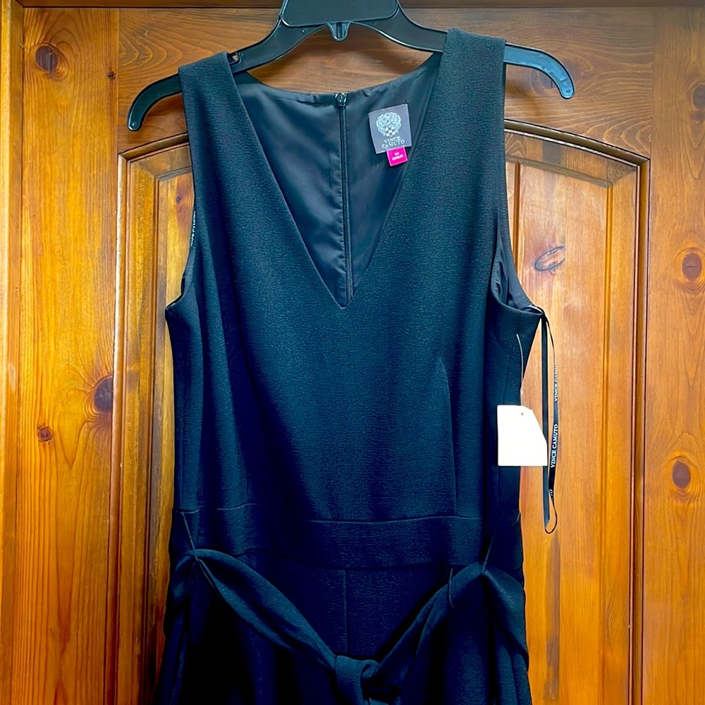 Vince Camuto black belted jumpsuit, NWT size 14